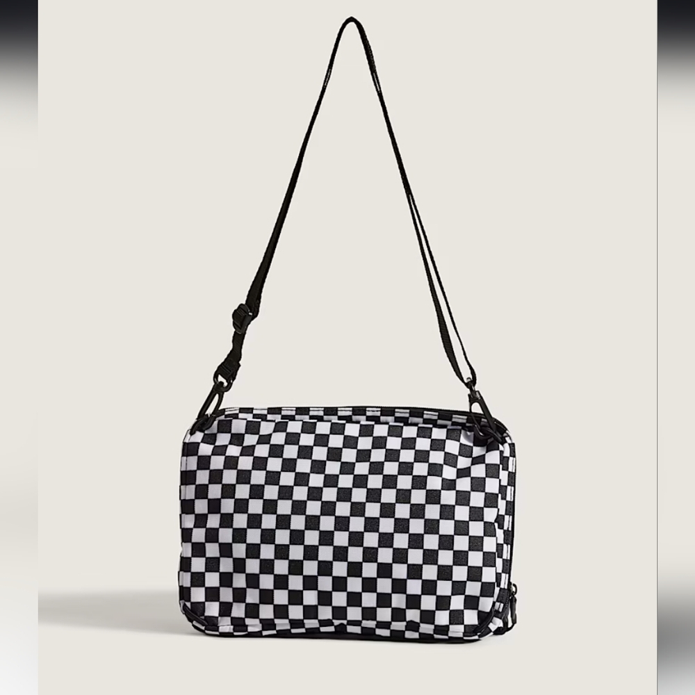 Checkered Black and White Crossbody Bag - Picture 3 of 4